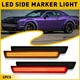 4x For 2015-2022 Dodge Challenger Smoked Front Rear Bumper LED Side Marker Light