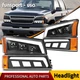 LED Projector Headlights+Bumper Lamps+DRL for 03-06 Chevy Silverado Avalanche