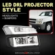 For 2002-2006 Avalanche Clear LED DRL Projector Head Lights Assembly Bumper Lamp