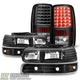 Black 2000-2006 Chevy Suburban 1500 2500 Tahoe Headlights +LED Tail Lights Lamps