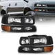Pair Headlights For 1999-2002 Chevy Silverado Suburban 1500/2000-2006 Tahoe