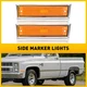 Amber Side Fit Lights Marker 81-91 For GMC Chevy C/K Truck Suburban Blazer Jimmy
