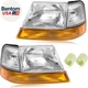 Headlight Assembly with Corner Light Kit Compatible with Ford Ranger 1998 1999 2
