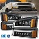 Full LED Headlights Assembly DRL Turn Signal DOT Lamp for 03-06 Chevy Silverado