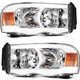 For Dodge Ram 1500 5.7L 2003-2005 Chrome Housing Headlights W/LED DRL Left+Right