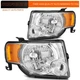 MIROZO For 2008-2012 Ford Escape Front Headlight Assembly Chrome Clear Lens Pair