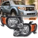 For 2008-2012 Ford Escape Headlight Headlamp Assembly Black Housing Left+Right