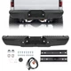Black Steel Rear Step Bumper For 2008-2016 Ford F-250 F-350 F-450 w/Sensor Holes