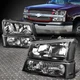 For 03-06 Chevy Silverado 1500 2500 3500 Avalanche Headlight Bumper Lamps Black