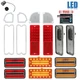 69-70 Chevy GMC Truck LED Red Tail Marker Park Light Lenses & Brake Module Set
