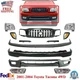 Front Primed Bumper Kit + Grille +Headlights Kit For 2001-2004 Toyota Tacoma 4WD