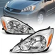 LH+RH Headlights Assembly Chrome Housing For 2004-2005 Toyota Sienna CE LE XLE