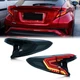 LED Tail Lights for Toyota C-HR CHR 2018-2022 Black Rear Lamps Pair Assembly
