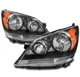 For 08 09 10 Honda Odyssey Replacement Headlight Headlamp Black Left+Right Pair