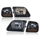 Fit For 97-03 Ford F150/99-02 Expedition Black Headlights+Amber Corner Lights