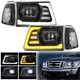 Pair LED Projecter Headlights w/LED DRL Sequential For 2001-2011 Ford Ranger BLK