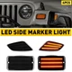 4PC Smoke Bumper Fender Signal Side Marker Lights For 1997-2006 Jeep Wrangler TJ