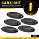 5PCS 6-LED Cab Roof Marker Running Light Amber Smoked For Freightliner Cascadia