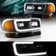BLACK DRL LED HEADLIGHTS+BUMPER W/AMBER REFLECTOR FIT 99-06 GMC SIERRA 1500/2500