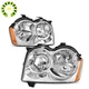 Chrome Headlights Assembly For 2005-2007 For Jeep Grand Cherokee Amber Headlamps
