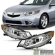 [HID Type] Chrome 2009-2014 Acura TSX LED DRL Projector Headlights Headlamps Set