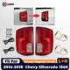Halogen Upgrade To LED Tail Lights For 2014-2018 Chevy Silverado 1500 Red Pair