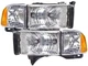 Headlights Pair Set Fits 99-01 Dodge Ram Sport Pickup 1500 2500 3500 Halogen