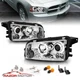 For 2006-2010 Dodge Charger Chrome LED Halo Projector Headlights Headlamps Pair