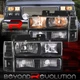 For 1994-1999 GMC C1500 C2500 C3500 K1500 K2500 K3500 Black Headlights w/ Bumper
