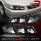 For 2000-2001 Toyota Camry Black Headlamp Set +Clear Signal Bumper Corner Lights