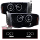 Smoke Projector Headlights Fits 2002-2005 Dodge Ram 1500 2500 3500 Halo Lamps