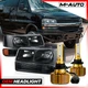 Black [HEADLIGHT+6500K LED BULBS] Amber Corner Light for 2003-2023 Chevy Express