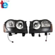 For 2005-2007 Jeep Grand Cherokee Black Front Headlight Assembly Left+Right Side