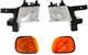 DODGE FULL SIZE VAN 98-03 HEAD LAMP RH AND LH with Bulbs 4-pc Kit Corner Lights