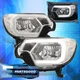 For 12-15 Toyota Tacoma Chrome Housing LED DRL Tube Headlights Lamps Left+Right