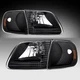 For 1997-2003 Ford F150 Expedition 97-03 Black Headlights+Corner Signal Lamp Set