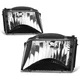 Fit 1993-1997 Ford Ranger Pickup Black Housing Crystal Headlight/Lamps Pair
