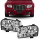 Halogen Pair Replacement Headlights Chrome Headlamps For 2005-2010 CHRYSLER 300