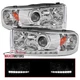 Projector Headlights Fits 1994-2001 Dodge Ram 1500 2500 3500 Clear LED Strip