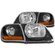 FOR 97-03 FORD F-150 F150/02 EXPEDITION FACTORY STYLE HEADLIGHTS HEADLAMP BLACK