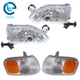 Headlamps & Corner Parking Lights Combo Set Fit For 1998-2000 Toyota Corolla