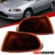 Fit 1992-1995 Honda Civic Smoke Amber Bumper Corner Signal Lights Parking Lamps