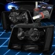 Fit 2007-2014 Chevy Tahoe/Suburban Headlight Lamps W/LED Kit+ Fan Smoked/Clear