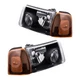 Headlight Assembly For 2001-2011 Ford Ranger Halogen Set w/ Signal Lights Amber Headlight Assembly For 2001-2011 Ford Ranger Halogen Set w/ Signal Lights Amber