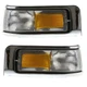 For 95-97 Town Car Corner Signal Park Light Lamp Assembly w/Chrome Trim Set Pair
