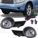 Bumper Driving Clear lens Fog Light Cover Set Trim For Toyota Highlander 2008-10