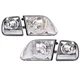 Fit For 1997-2003 Ford F150 Expedition Clear Chrome Headlights & Corner Lights 