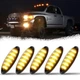 For Freightliner Cascadia 5PCS Amber LED Raised Roof Clearance Marker Light Lamp