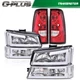 Fit For 03-07 Chevy Silverado LED DRL Bumper Headlights + Tail Lights