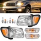 For Toyota Tacoma 2001-2004 Headlights Corner Signal Lights Bumper Lamp w/Bulbs